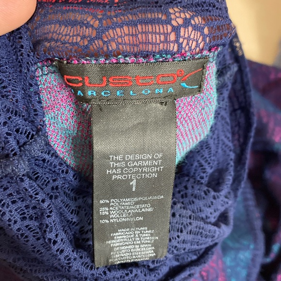 Vintage y2k Small Custo Barcelona Spiderweb Mesh Overlay Dress - Picture 6 of 10